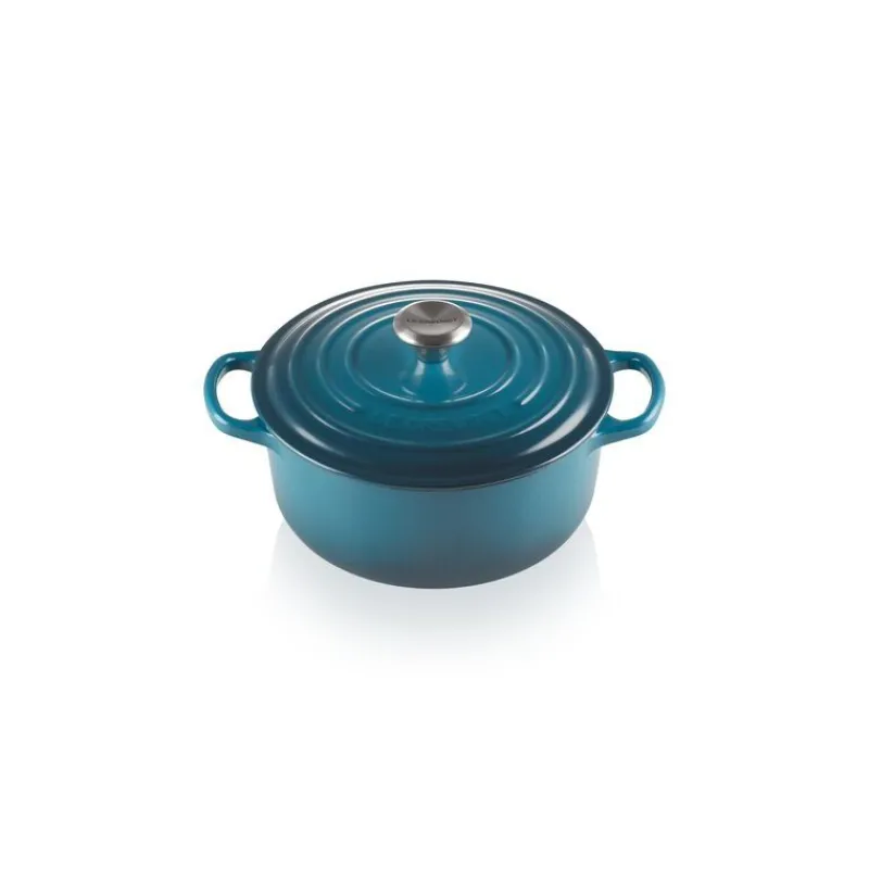 LE CREUSET Cocotte En Fonte|Cocotte en Fonte Ronde 20 cm Deep Teal Signature
