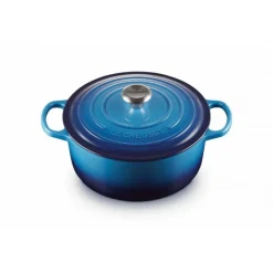 LE CREUSET Cocotte En Fonte|Cocotte en fonte Ronde 24 cm Azur Signature