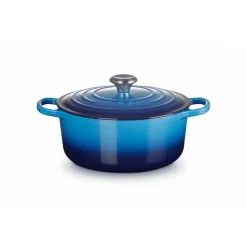 LE CREUSET Cocotte En Fonte|Cocotte en fonte Ronde 24 cm Azur Signature