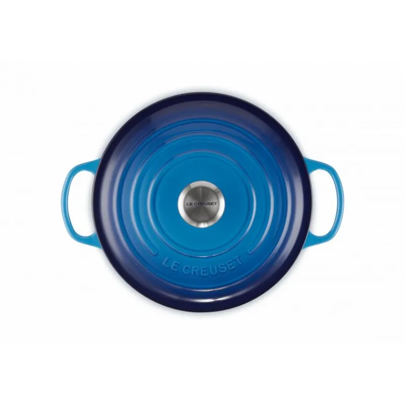 LE CREUSET Cocotte En Fonte|Cocotte en fonte Ronde 24 cm Azur Signature