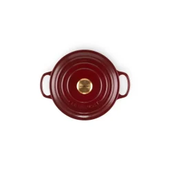 LE CREUSET Cocotte En Fonte|Cocotte en Fonte Ronde 20 cm Garnet Bouton Doré Signature