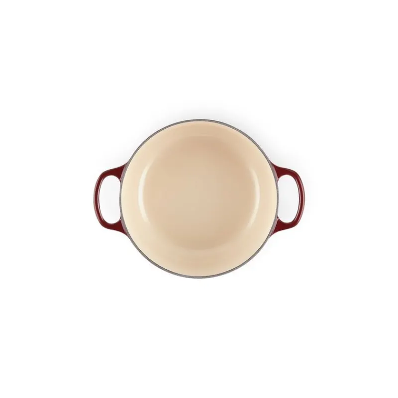 LE CREUSET Cocotte En Fonte|Cocotte en Fonte Ronde 20 cm Garnet Bouton Doré Signature