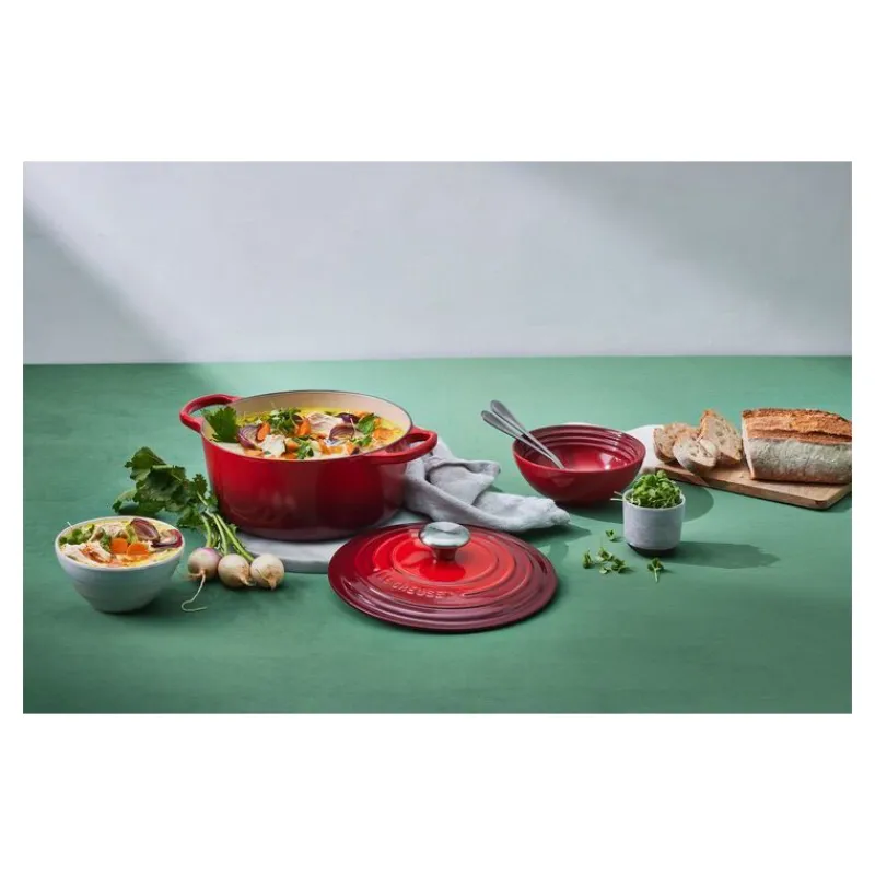 LE CREUSET Cocotte En Fonte|Cocotte en Fonte Ronde 24 cm Cerise Signature
