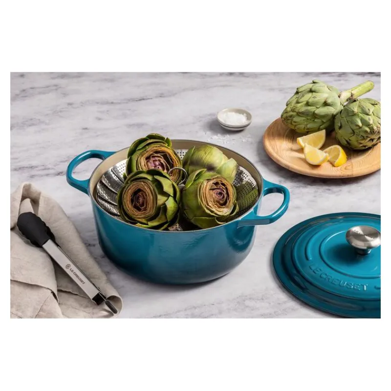 LE CREUSET Cocotte En Fonte|Cocotte en fonte Ronde 24 cm Deep Teal Signature
