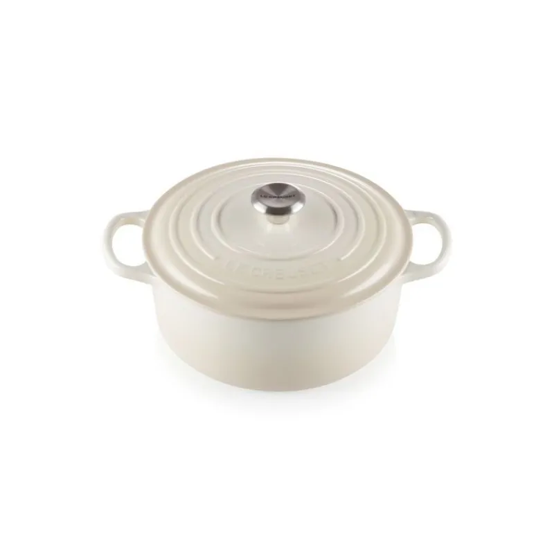 LE CREUSET Cocotte En Fonte|Cocotte en fonte Ronde 20 cm Meringue Signature