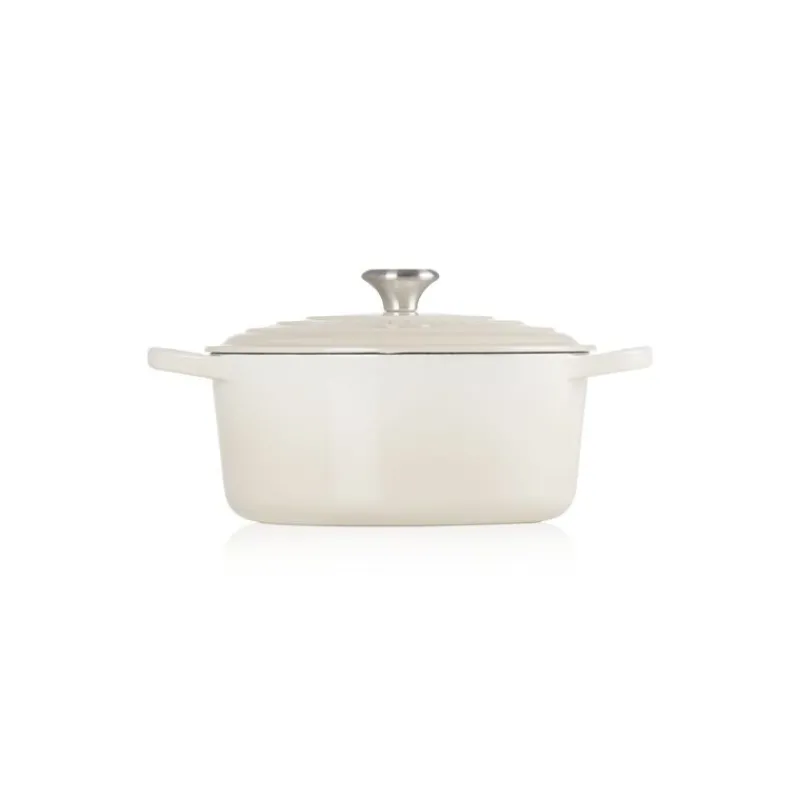 LE CREUSET Cocotte En Fonte|Cocotte en fonte Ronde 20 cm Meringue Signature