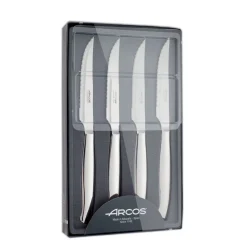 ARCOS Couverts|Coffret 4 Couteaux à Steak 11 cm Lame Crantée Acier Inoxydable
