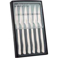 ARCOS Couverts|Coffret 6 Couteaux à Steak 11 cm Lame Crantée Acier Inoxydable