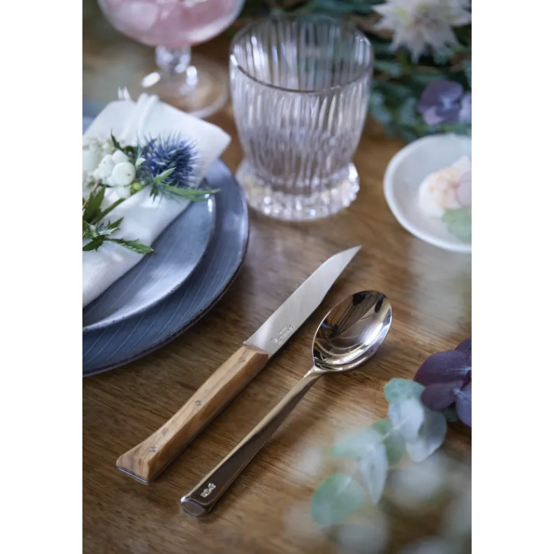 OPINEL Couverts|Coffret 4 Couteaux de Table Olivier Facette