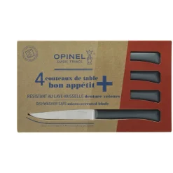 OPINEL Couverts|Coffret 4 Couteaux de Table Anthracite Microdenté Bon Appétit +