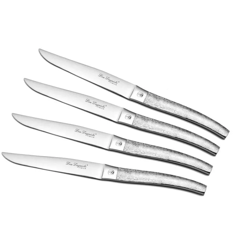 LOU LAGUIOLE Couverts|Coffret 4 Couteaux Steak Alphonse Écorce 23,5 cm