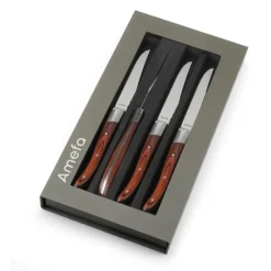 AMEFA Couverts|Coffret 4 Couteaux Steak Royal Steak Bois 22,5 cm