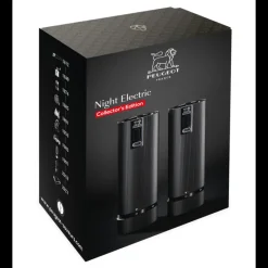 PEUGEOT Moulin|Coffret 2 Moulins Electriques Sel & Poivre Noir Mat 15 cm