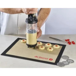 DE BUYER Ustensiles Pâtisserie|Coffret Le Tube Piston à Pâtisserie + Douilles et Kit Sablé