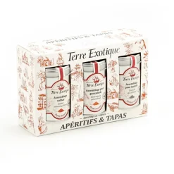 TERRE EXOTIQUE Marinade, Mélange Epices|Epices|Coffret Épices de 3 Assortiments Apéritifs et Tapas