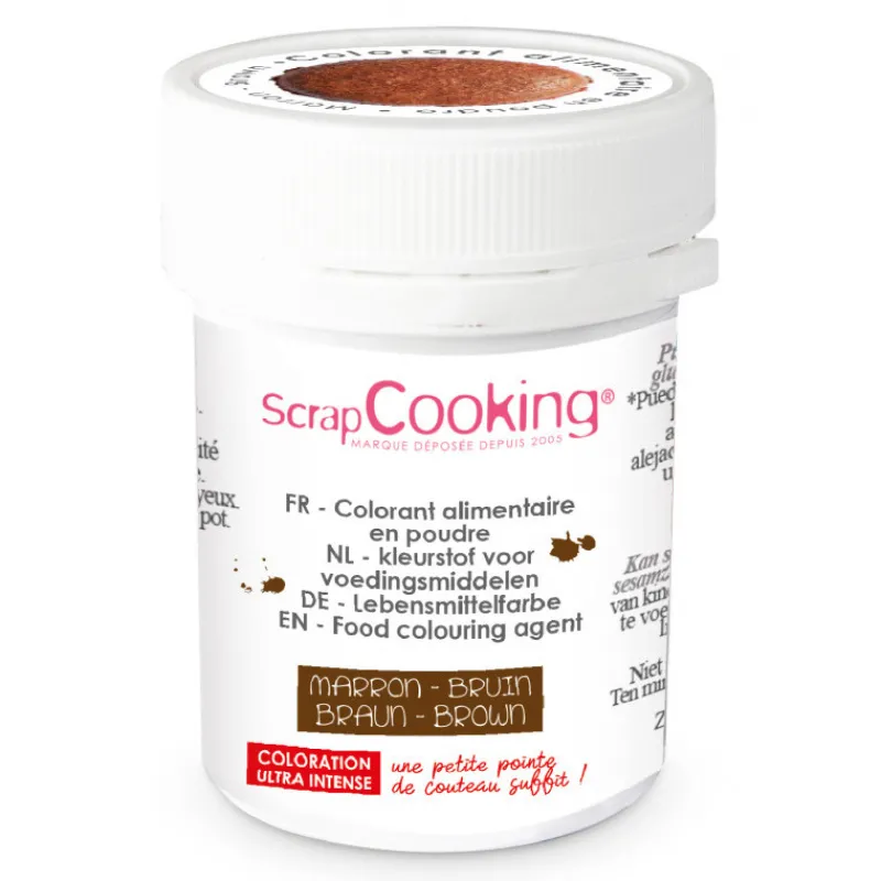 SCRAPCOOKING Colorants Alimentaires|Colorant Alimentaire en Poudre Marron 5g
