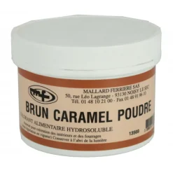 MALLARD FERRIERE Colorants Alimentaires|Colorant alimentaire Marron Brun Caramel E102/E129/E151 Poudre Hydrosoluble 100g