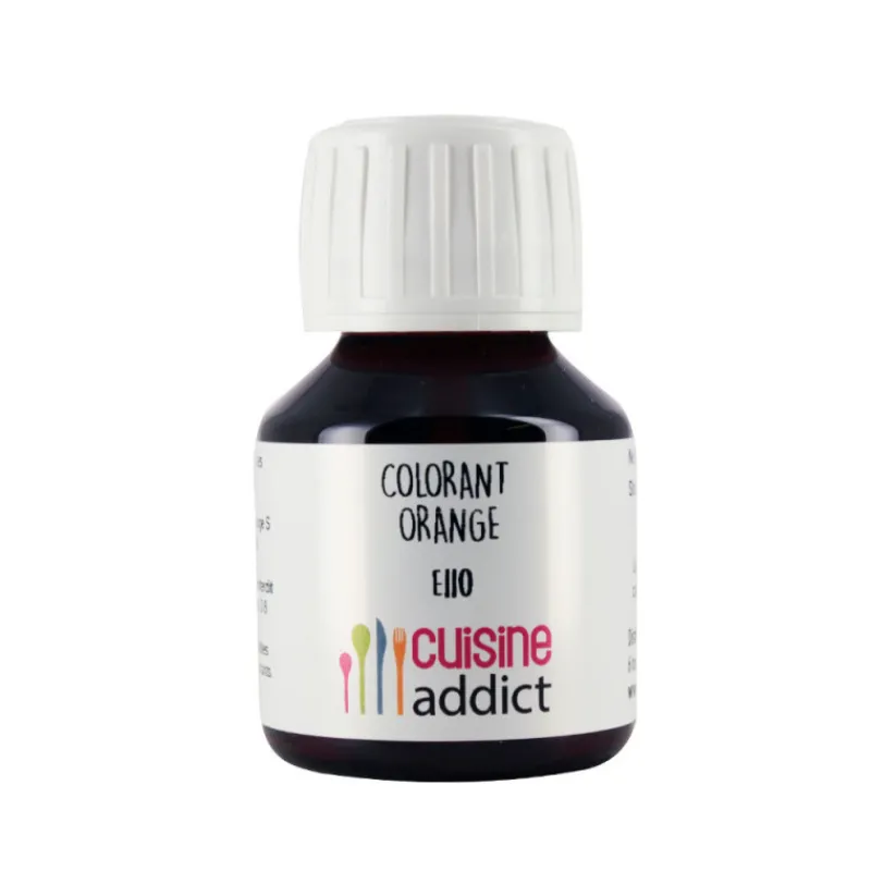 CUISINEADDICT Colorants Alimentaires|Colorant Alimentaire Orange E110 Liquide 58 ml