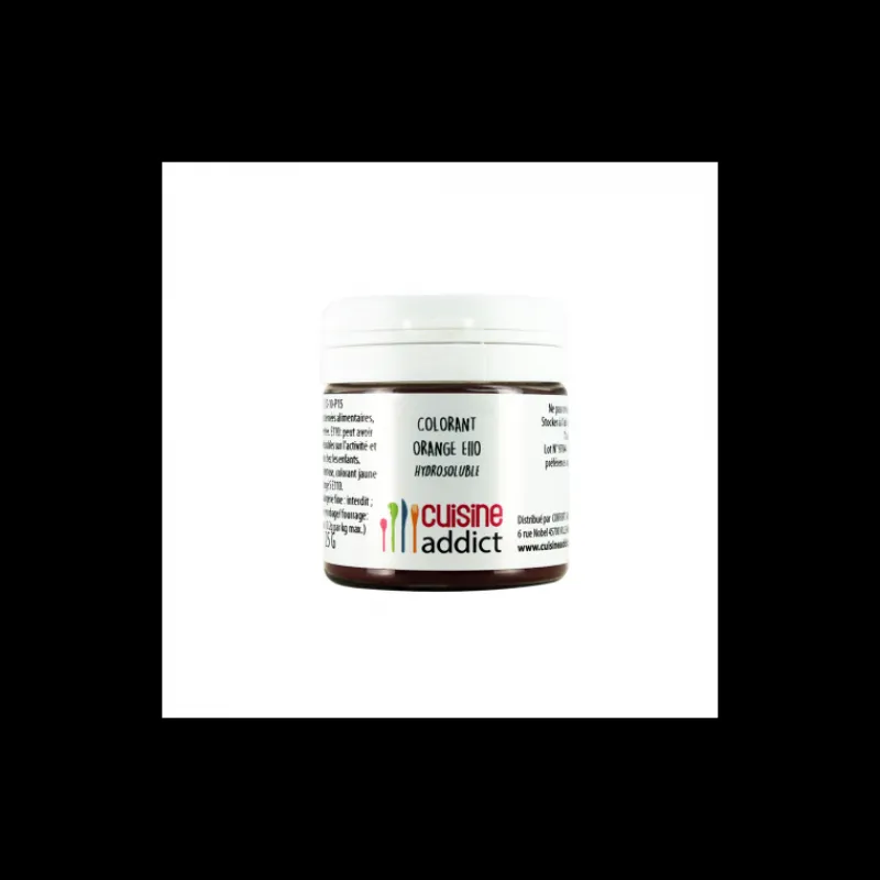 CUISINEADDICT Colorants Alimentaires|Colorant alimentaire Orange E110 25g Poudre Hydrosoluble