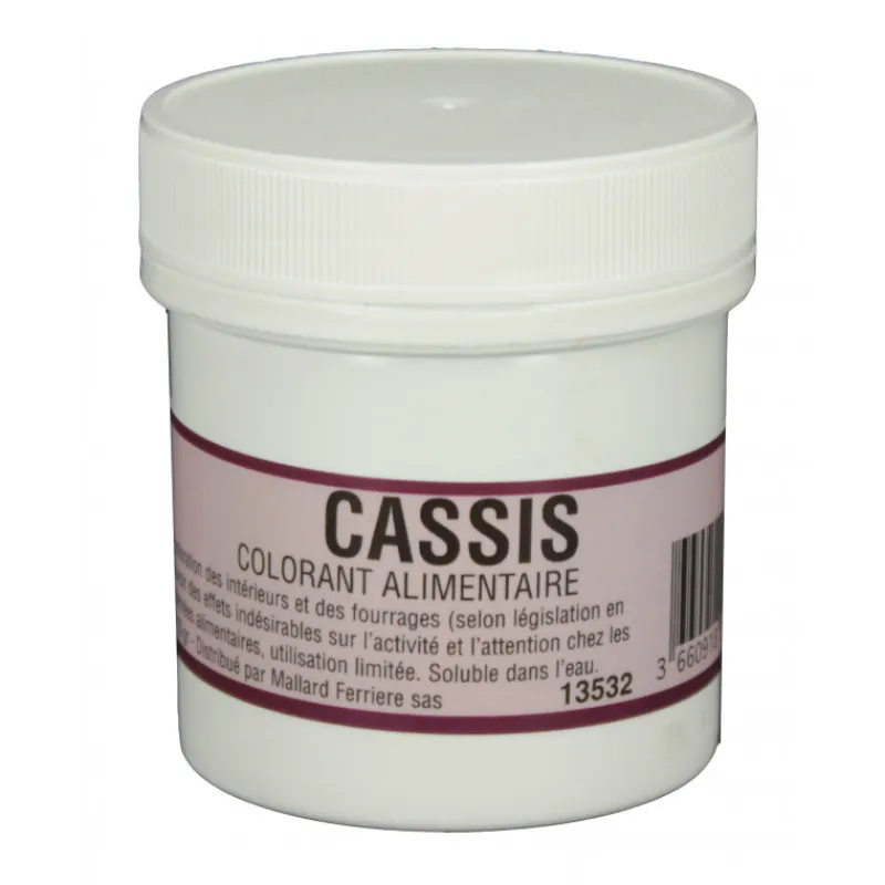 MALLARD FERRIERE Colorants Alimentaires|Colorant alimentaire Rouge Cassis E129/E133 Poudre Hydrosoluble 20g