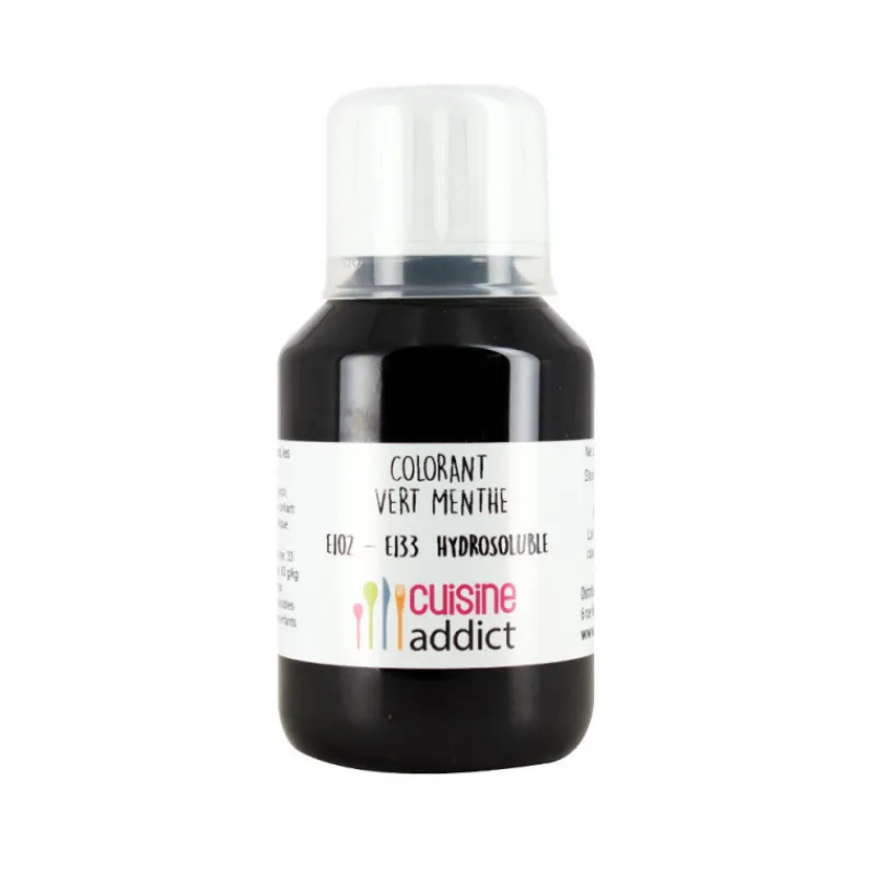 CUISINEADDICT Colorants Alimentaires|Colorant alimentaire Vert Menthe E102/E133 Liquide 115 ml