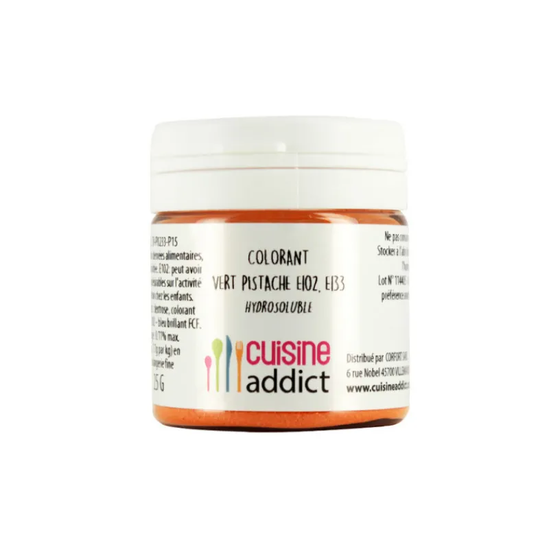 CUISINEADDICT Colorants Alimentaires|Colorant alimentaire Vert Pistache E102/E133 Poudre Hydrosoluble 25 g