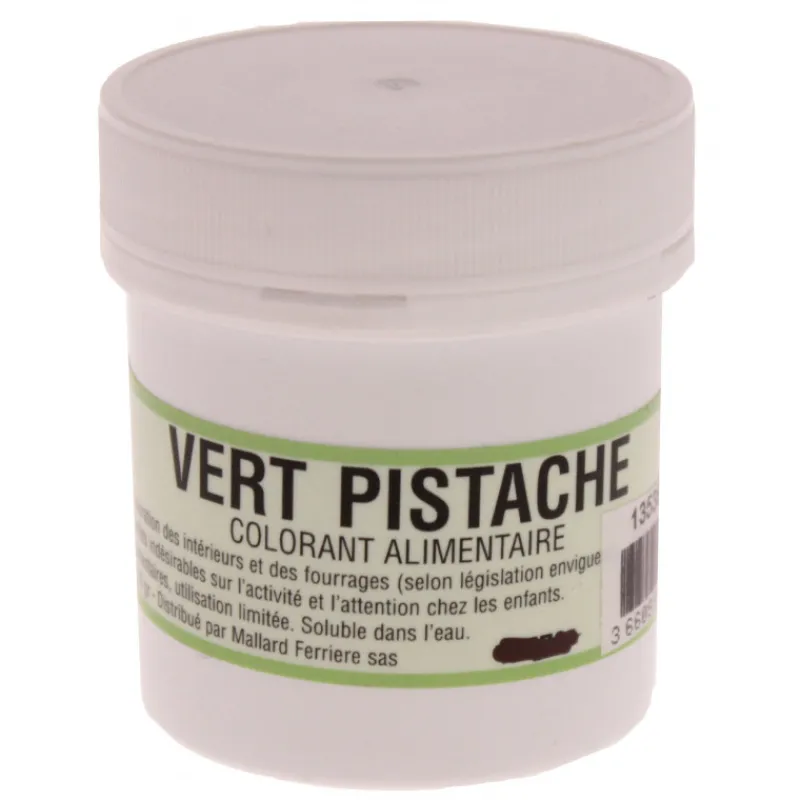 MALLARD FERRIERE Colorants Alimentaires|Colorant alimentaire Vert pistache E102/E131 Poudre Hydrosoluble 20g