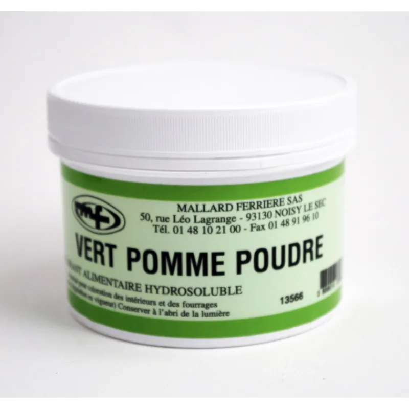 MALLARD FERRIERE Colorants Alimentaires|Colorant alimentaire Vert Pomme E102/E131/E129 Poudre Hydrosoluble 100g