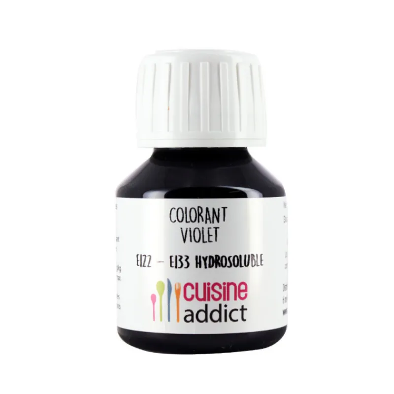 CUISINEADDICT Colorants Alimentaires|Colorant Alimentaire Violet E122/E133 Liquide 58 ml