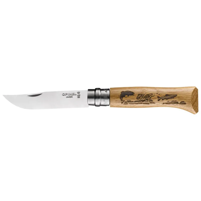 OPINEL Couverts|Couteau N°8 Gravure Poisson Animalia