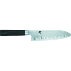 KAI Couteau Santoku|Couteau Japonais|Couteau Santoku 18 cm Lame Alvéolée Shun Classic Damas