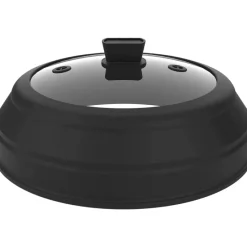 MASTRAD Couvercle De Cuisson|Couvercle Cloche Pliable Noir en Silicone 27 cm
