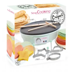 SCRAPCOOKING Crêpière Eléctrique|Crêpière Électrique 28 cm avec Accessoires