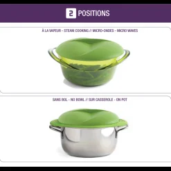 MASTRAD Cuiseur Vapeur|Cuit Vapeur en Silicone XL Vert