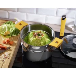 CRISTEL Cuiseur Vapeur|Cuit Vapeur Universel Mutine Ø 20 cm Manche Amovible Inox