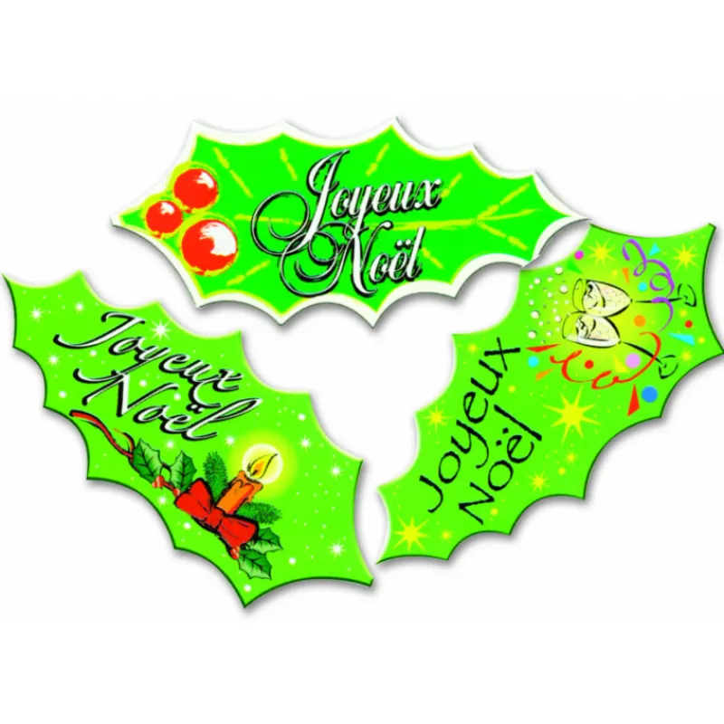 MALLARD FERRIERE Décoration Gâteau|Décor Azyme feuilles de houx Joyeux Noël (x24) Mallard Ferrière