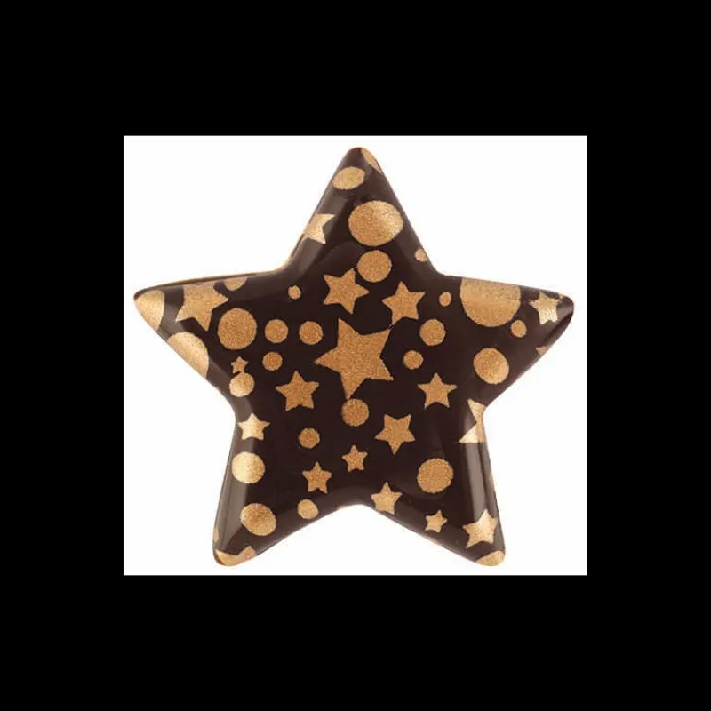 FLORENSUC Décoration Comestible|Décor en Chocolat Etoile Scintillante 3,7 cm (x112)