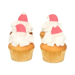 FUNCAKES Décoration Comestible|Décor en Sucre Bonnet de Père Noël (x8)