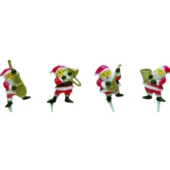 CUISINEADDICT Décoration Gâteau|Décor Pères Noël musiciens 4 modèles assortis x48