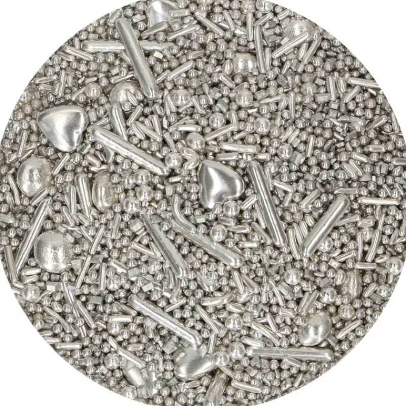 FUNCAKES Décoration Comestible|Décoration en Sucre Mélange Argenté 65 g