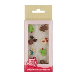 FUNCAKES Décoration Comestible|Décorations en Chocolat Blanc Noël (x8)
