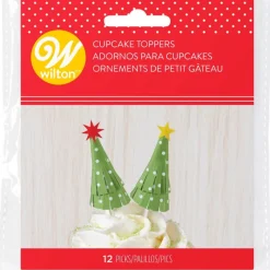 WILTON Décoration Gâteau|Décorations Sapins de Noël sur Piques (x12)