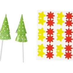 WILTON Décoration Gâteau|Décorations Sapins de Noël sur Piques (x12)