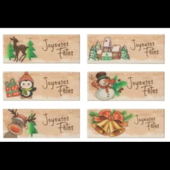 CUISINEADDICT Décoration Comestible|Décors Azyme Rectangle Joyeuses Fêtes 8,5 x 3,3 cm (x24)
