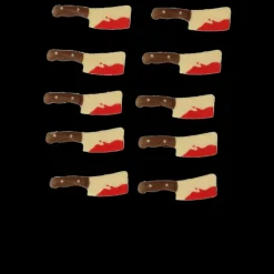 FUNCAKES Décoration Comestible|Décors Chocolat Blanc Couteaux Sanglants (x10)