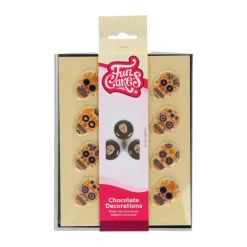 FUNCAKES Décoration Comestible|Décors Chocolat Blanc Fête des Morts (x12)