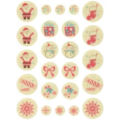 VALRHONA Décoration Comestible|Décors Chocolat Blanc Noël 24 pièces Chocolatree
