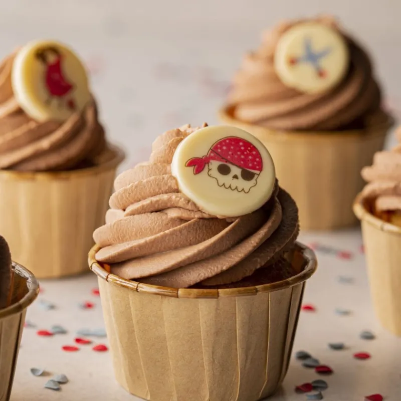 VALRHONA Décoration Comestible|Décors Chocolat Blanc Pirate 24 pièces Chocolatree