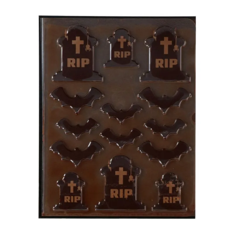 FUNCAKES Décoration Comestible|Décors Chocolat Noir Cimetière Halloween (x12)