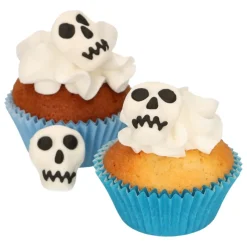 FUNCAKES Décoration Comestible|Décors en Pâte à Sucre Tête de Mort (x8)